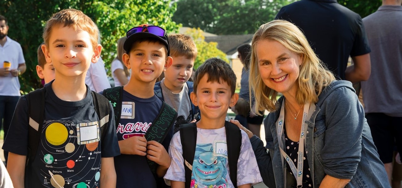 teacher with students