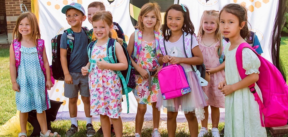 Group of Westbrook students on first day of school.