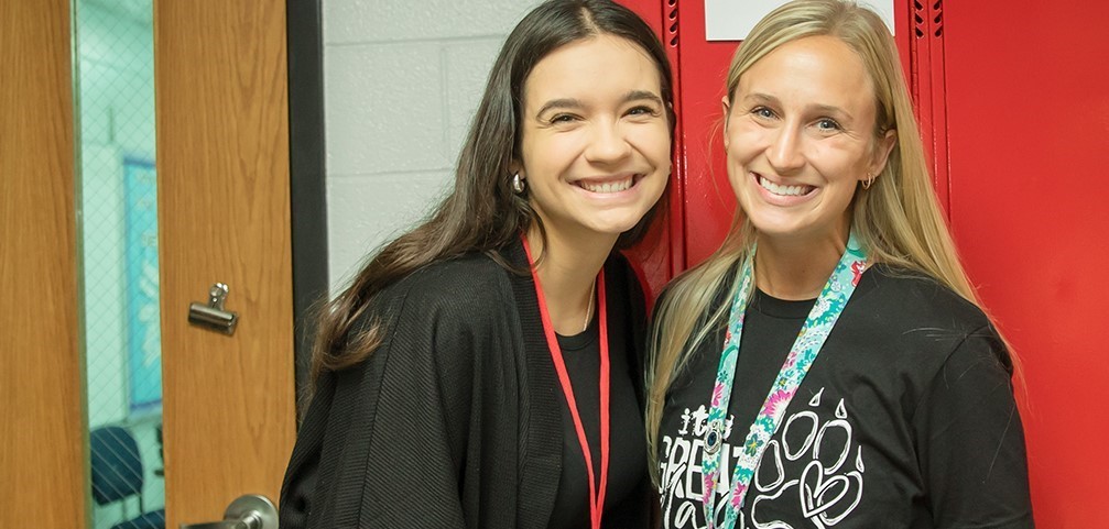 Lincoln Middle School teachers pose on the first day of school.