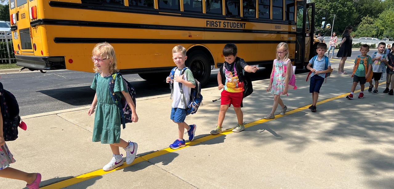 students on bus