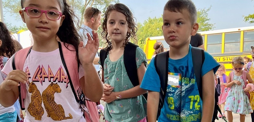 Group of Westbrook students on first day of school.