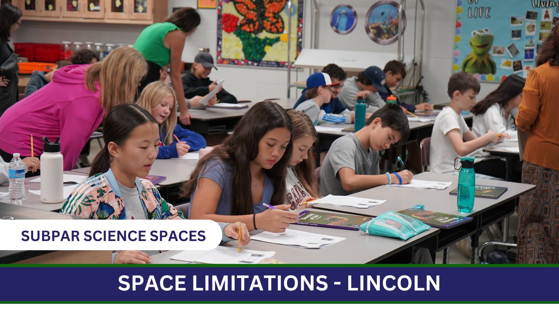 Photo of a subpar science classroom at Lincoln Middle School.