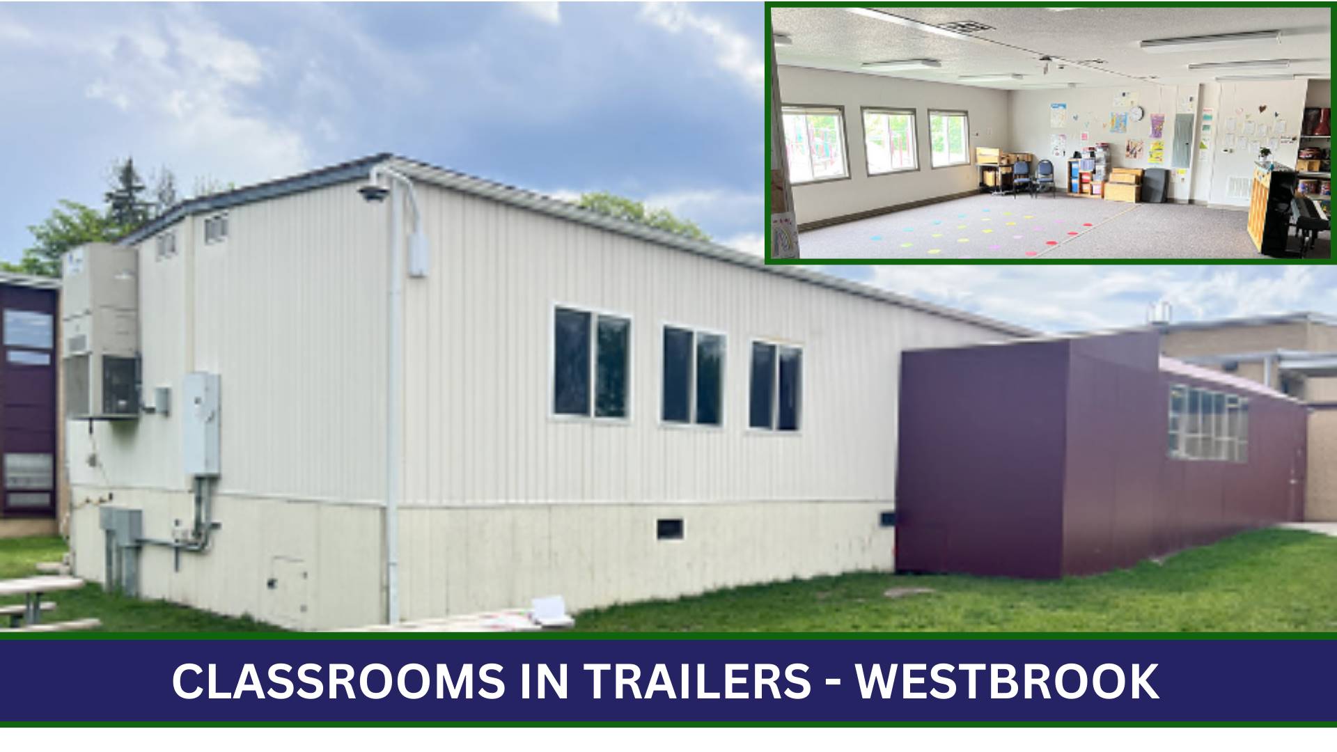 Photo of mobile classrooms at Westbrook School for Young Learners.