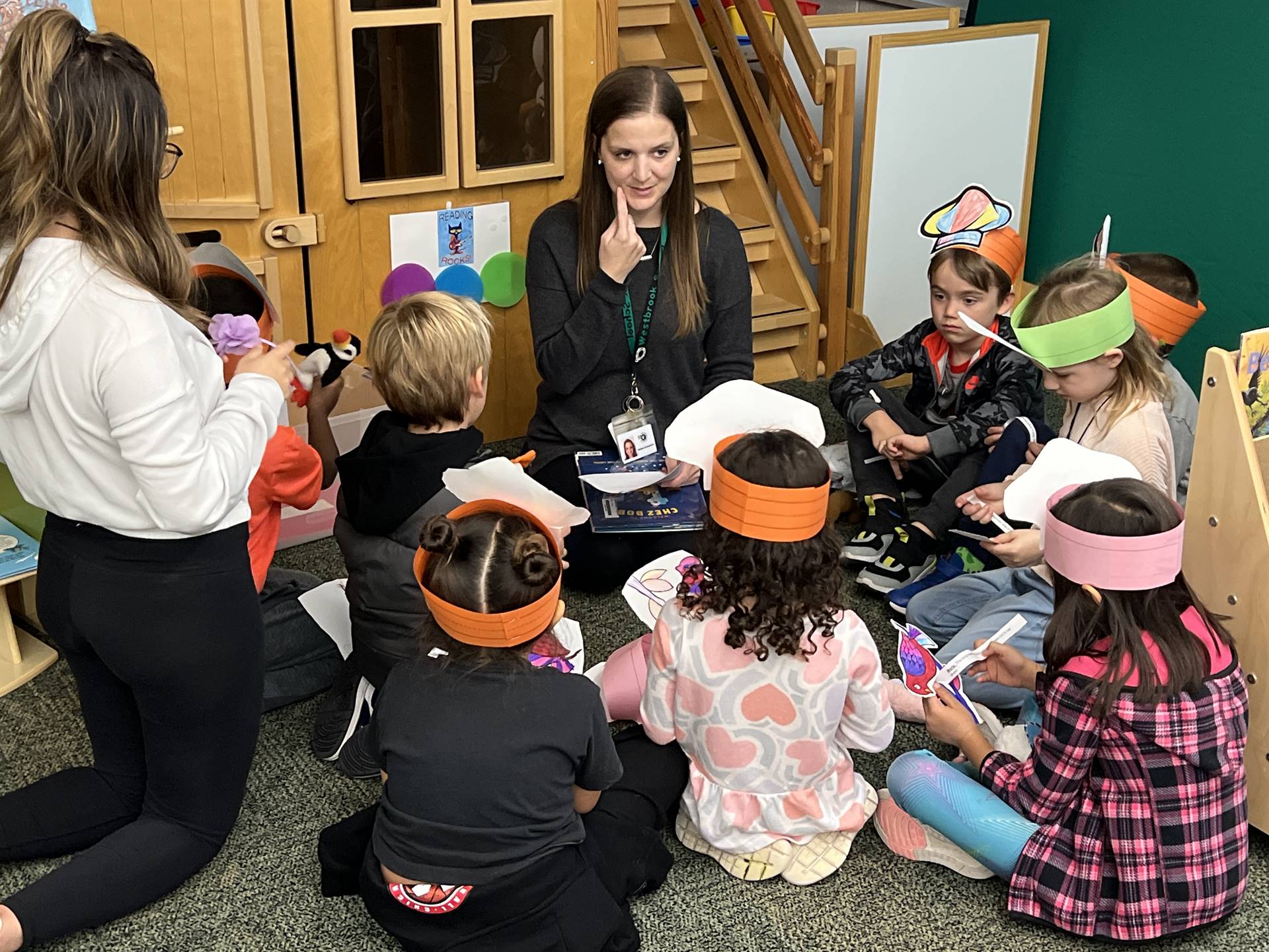 Mrs. Grossmayer with her 1st grade class.