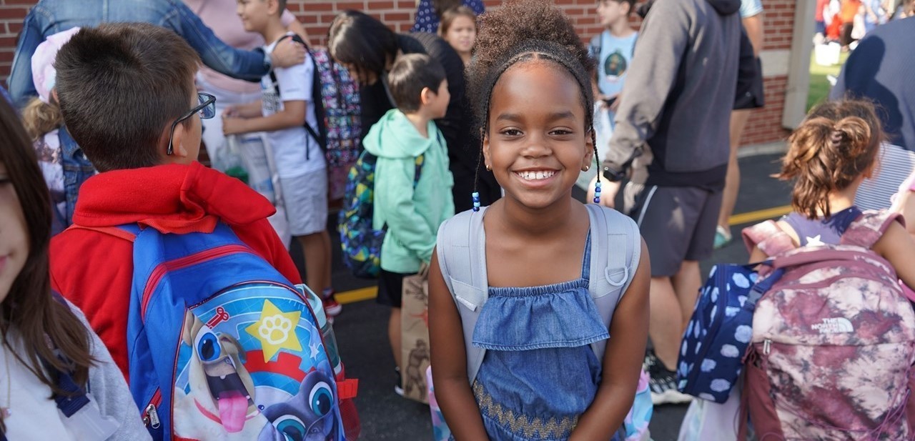 Fairview student on first day of school