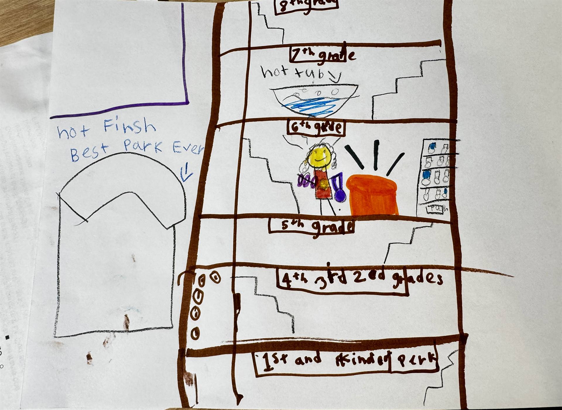 Student concept drawing for new addition to Westbrook School for Young Learners.